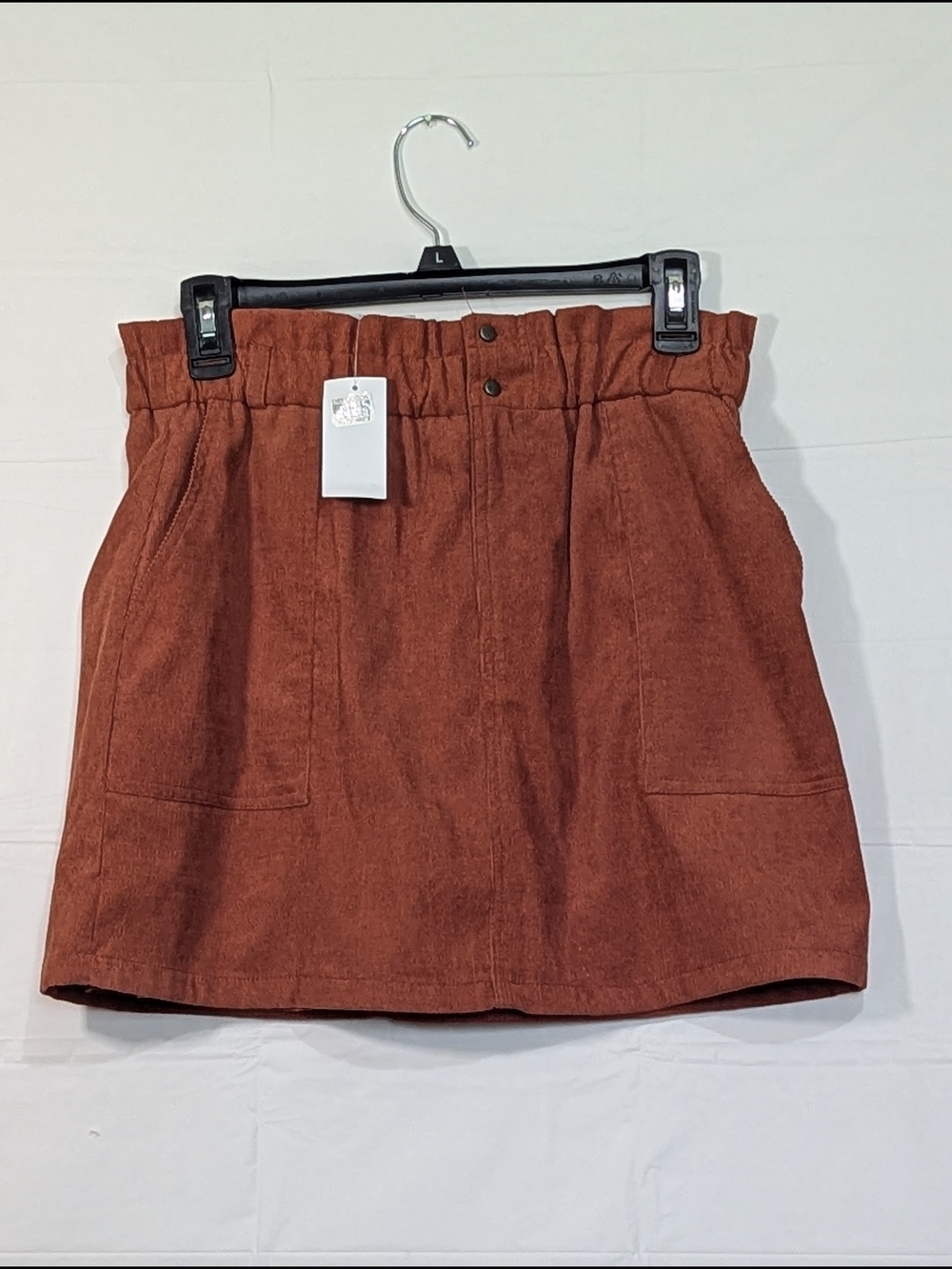 NWT Hyfve Rust Corduroy Paperbag Mini Skirt Women’s Medium Boho Fall